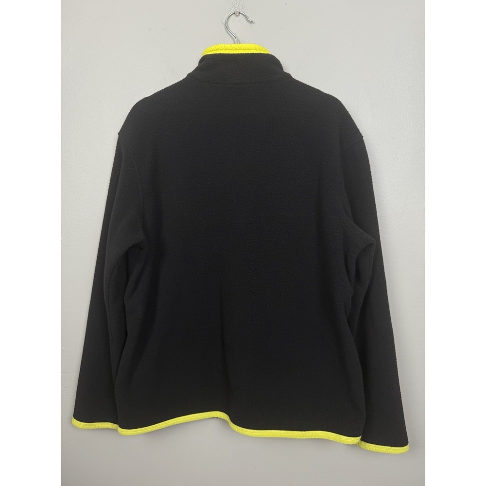 Polo Ralph Lauren Black Fleece Pullover Half Zip Yellow Trim Men's L Streetwear - Picture 2 of 10